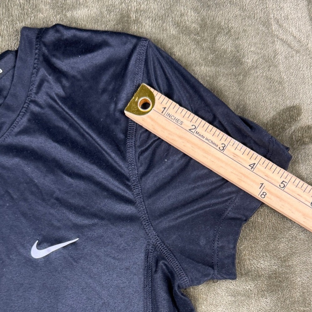 Nike Dri-FIT Running Shirt Womens XS Navy Blue Short Sleeve Athletic Top - Picture 10 of 10